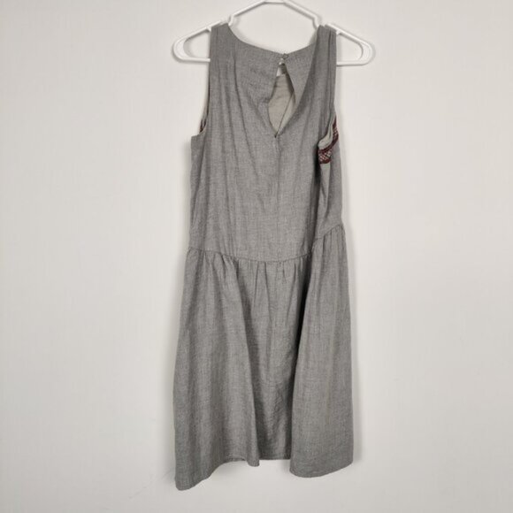 Old Navy Women's Midi Dress Sz L Gray Cotton Embroidery Lined Resortwear Outdoor - Picture 4 of 10